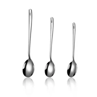 korean stainless steel spoon 304410 thicken long handle stirring spoon childrens dessert coffee spoon ice small kitchen items