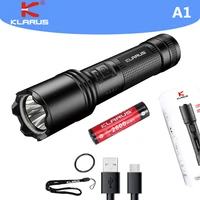 klarus a1 police flashlight 1100lm 10w high led tactical flashlight type c charging for self defense weapon law enforcement