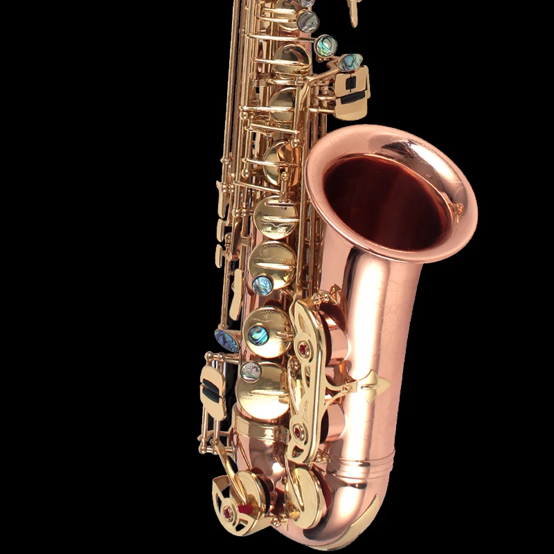 Высококачественный альт Sax матовый черный никель золото [двойное укрепление]