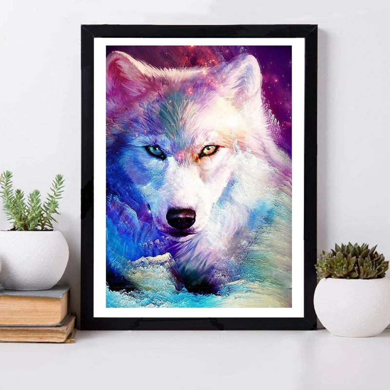 

HOT SALE DIY Wolf Diamond Painting Kits For Adults And Kids Farmhouse Diamond Embroidery Handmade Gift Home Decor-30X40cm