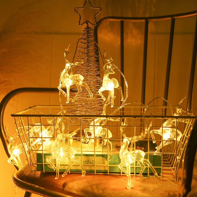 

Warm White, LED Sika Deer String Lights,3 Meters Long,Christmas Elk-shaped Decorative String Lights,Holiday Party Lighting Scene
