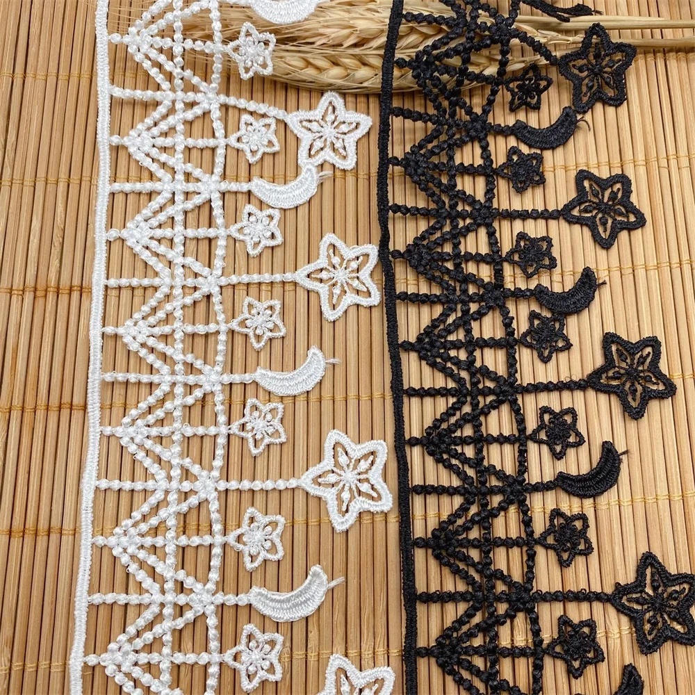 

Moon Star Water-Soluble Lace Trim 7cm Wide Polyester Cloth Craft Sewing Accessories DIY Lolita Dress Decoration Material V2744