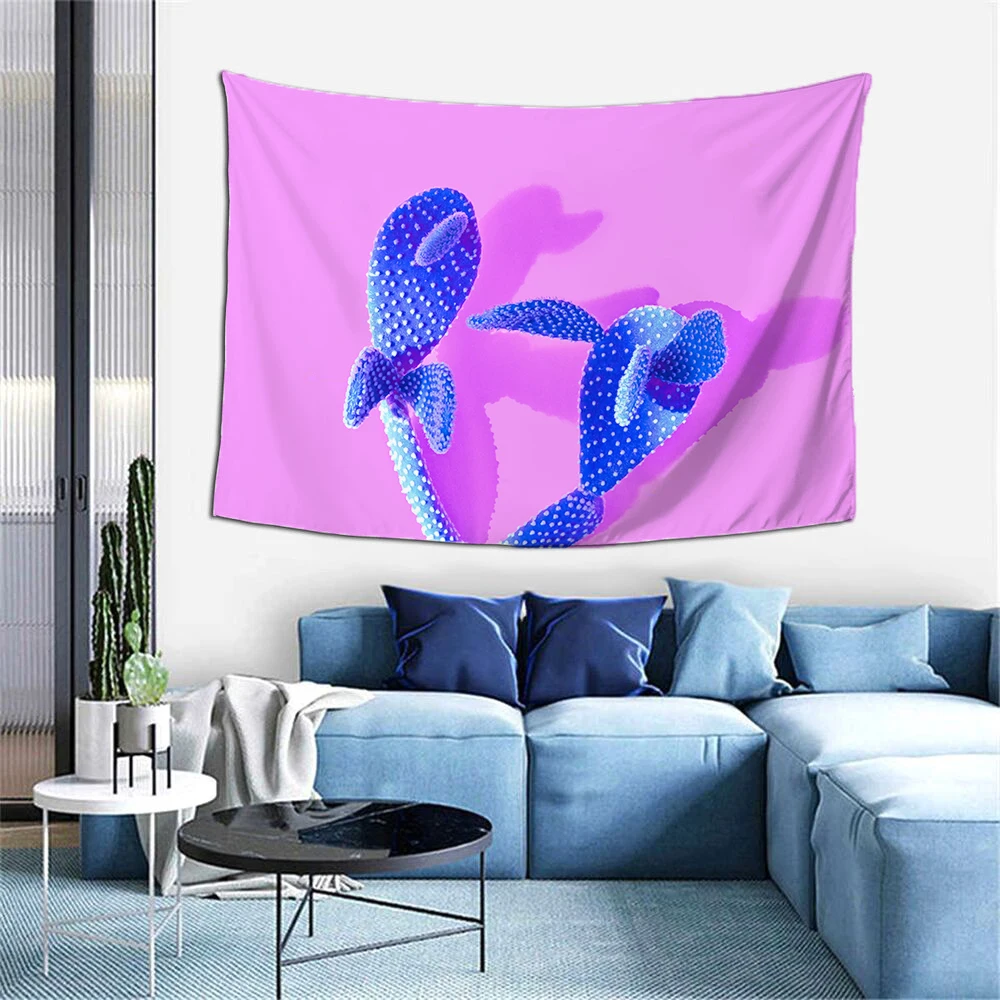 

Ins Candycolor фон кактус Ткань Гобелен занавеска для ванной ослепляющая Эстетическая скатерть авангардное искусство Настенный декор для комнат...