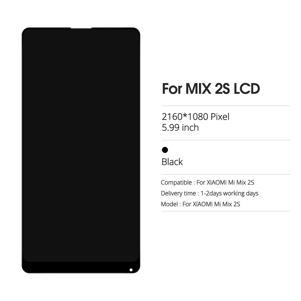 Оригинальный полноэкранный дисплей 5 99 дюйма для XIAOMI Mi Mix 2S сменный сенсорный ЖК