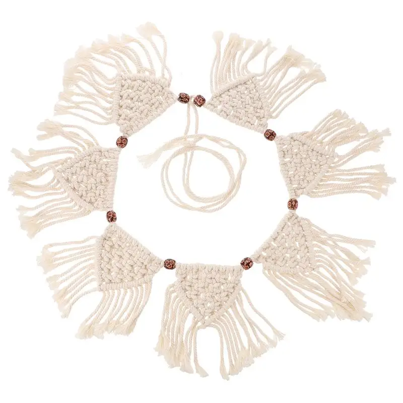 

1 Pc Durable Simple Woven Wall Hanging Tassel Woven Hanging for Home Garden Office