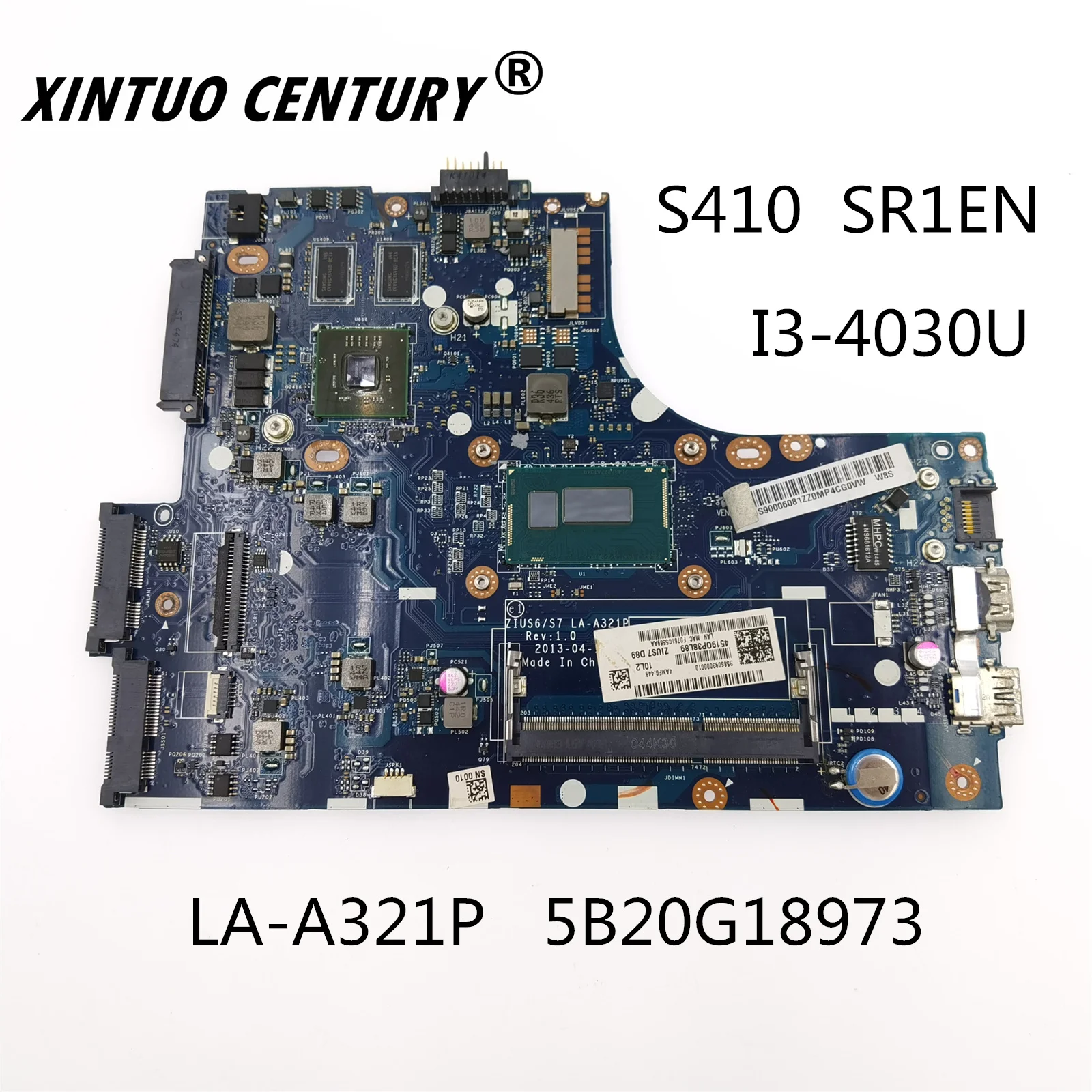 

Для Lenovo S410 placa-mãe LA-A321P 5B20G18973 SR1EN i3-4030 CPU DDR3 100% test