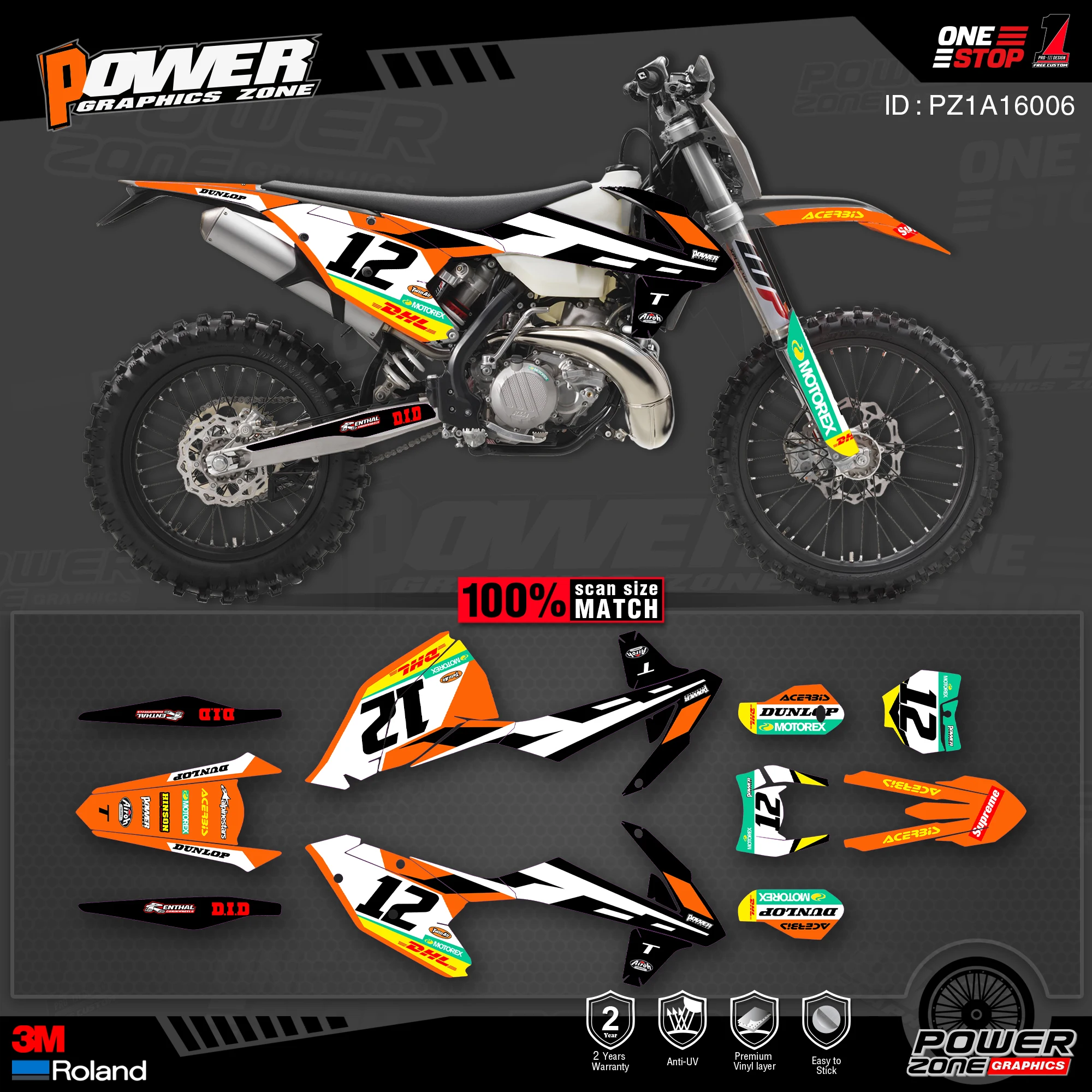 Персонализированные графические фоны PowerZone Team наклейки 3M Набор наклеек для KTM SX SXF