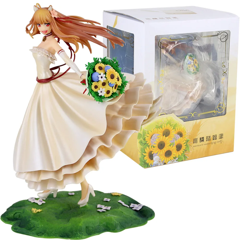 B With Color Box Аниме Спайс и волк Holo фигурка игрушка Holo Wise Волчья Модель Кукла подарок для детей - Цвет: B With Color Box