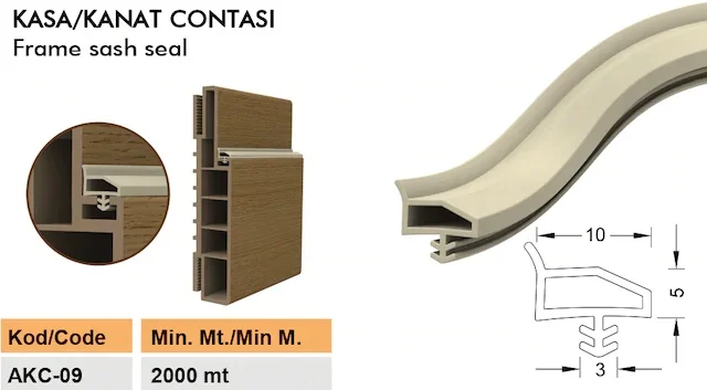 Деревянное уплотнение двери прокладка американский деревянная дверь FİTİLİ AKC-09