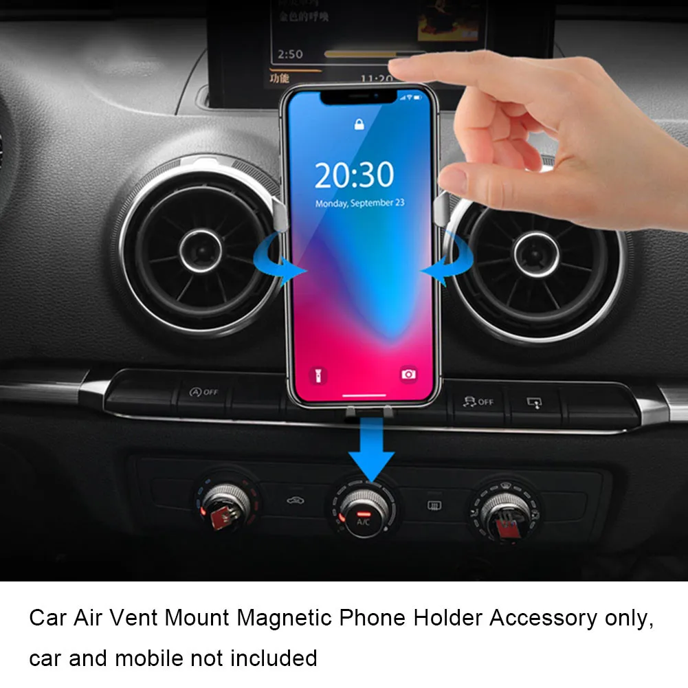 for audi a3 s3 8v universal car phone bracket air vent mount car magnet holder 360 rotatable support mobile gps accessory free global shipping