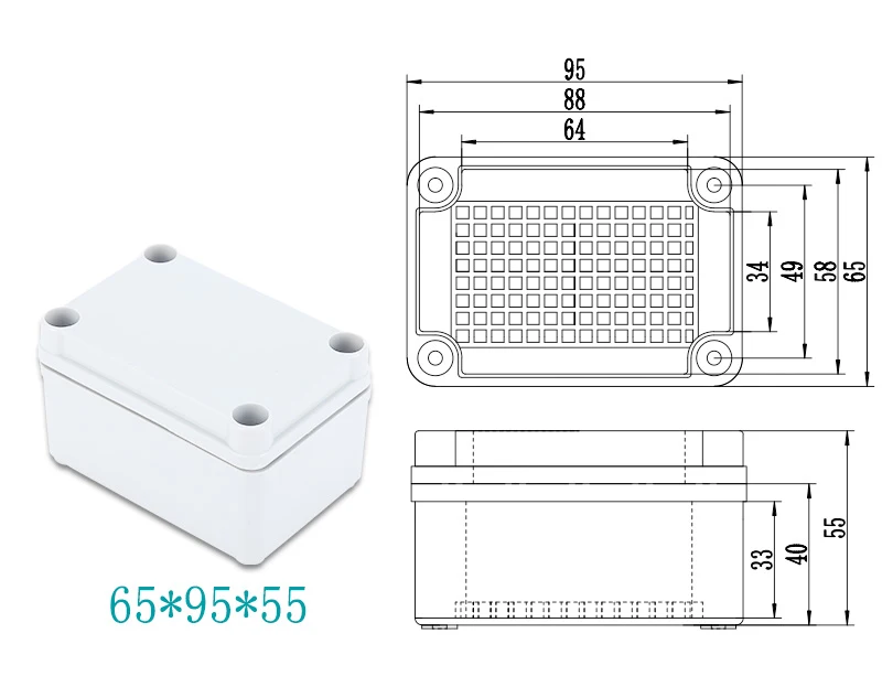 95*65*55 мм IP67 наружная Пластиковая распределительная коробка водонепроницаемый