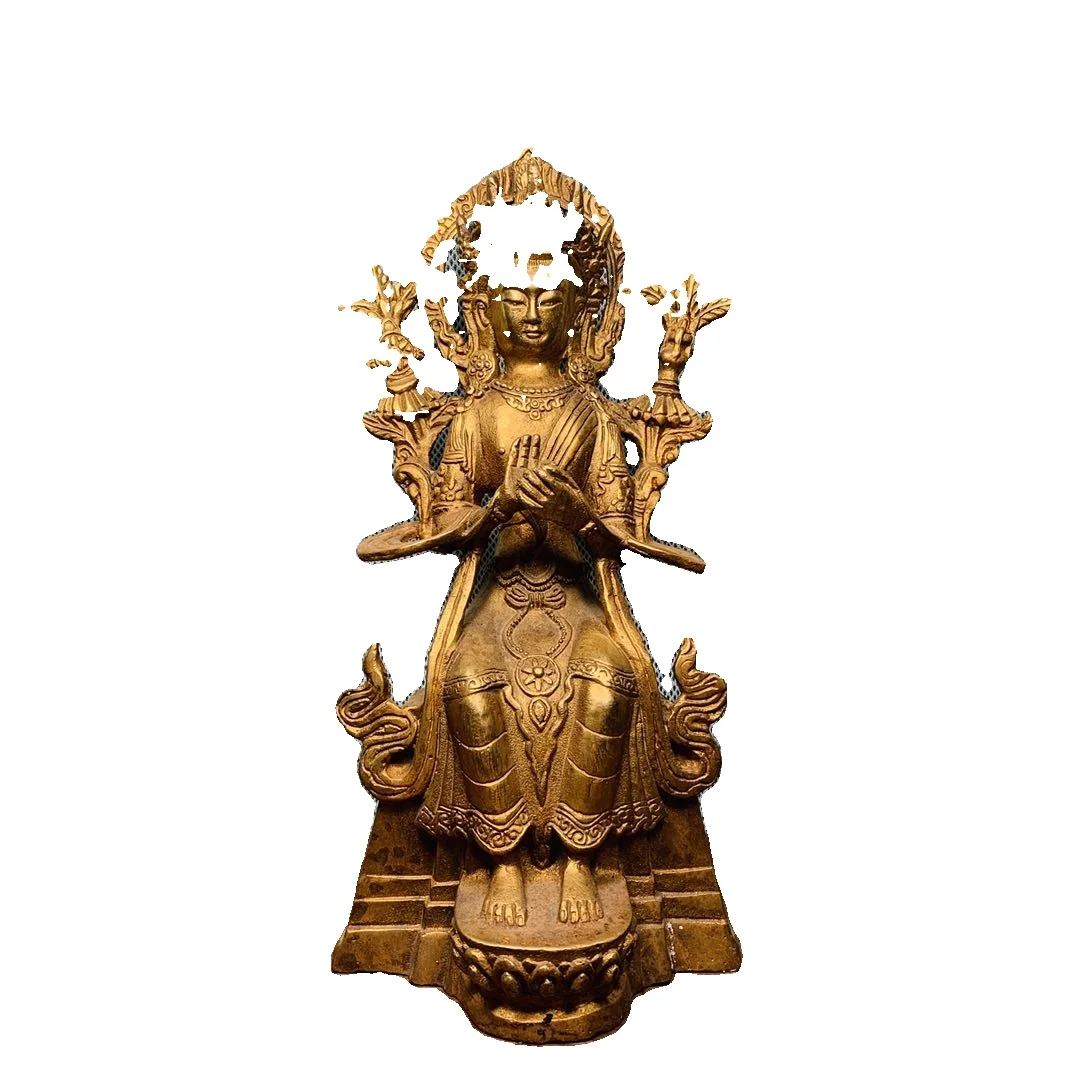 

Laojunlu Pure Copper Gilt Maitreya Buddha Future Buddha Antique Bronze Masterpiece Collection Of Solitary Chinese Traditional