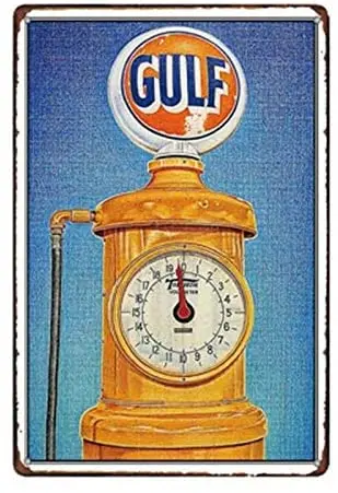 

Тема залива масла 12x8 дюймов металлический жестяной знак Настенный декор для кухни гаража бара дома