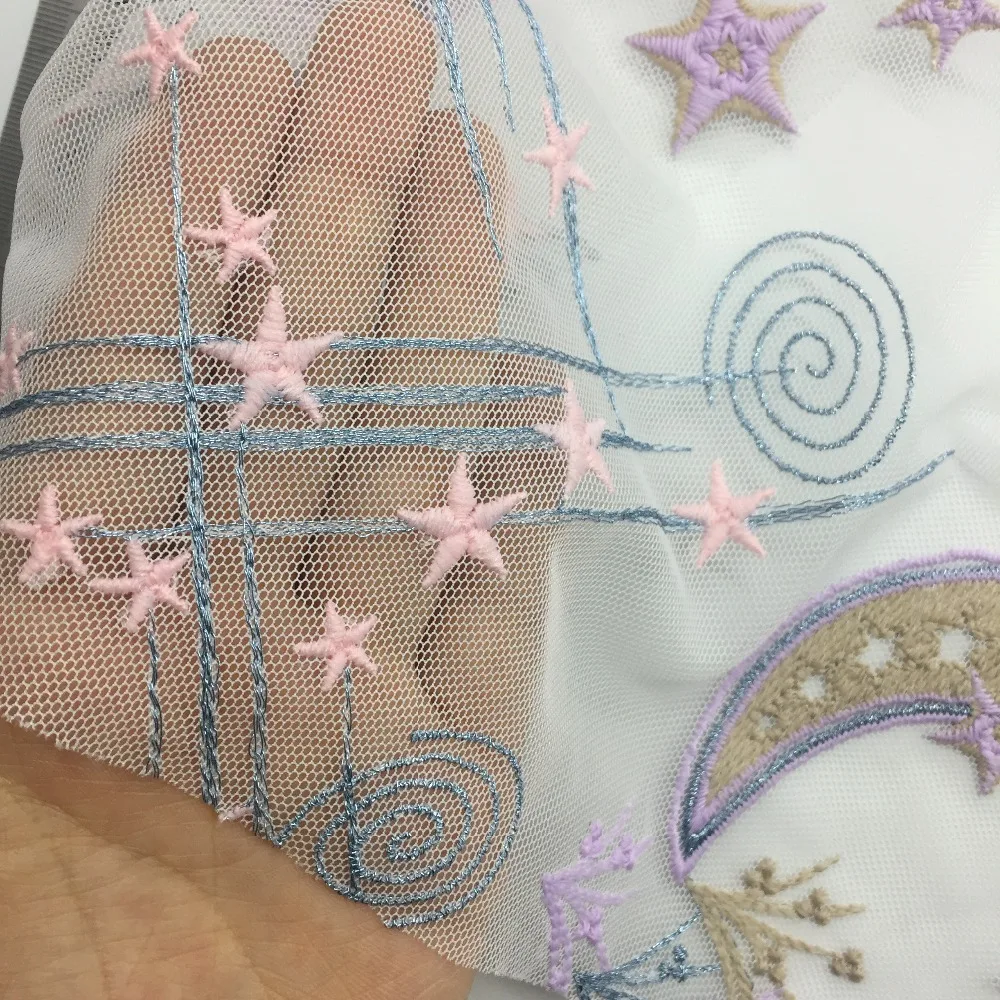 Детское платье, юбка, сделай сам, материал, солнце, луна, звезды, узор, милый яркий карамельный цвет, вышивка, пряжа, ткань в небесном стиле S0658L