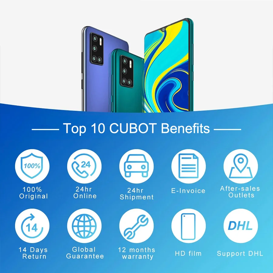Чехол для Cubot P40 6 2 &quot&quot HD + 4 Гб 128 ГБ 12MP Quad Камера смартфон NFC 4200 мАч Android 10 две sim