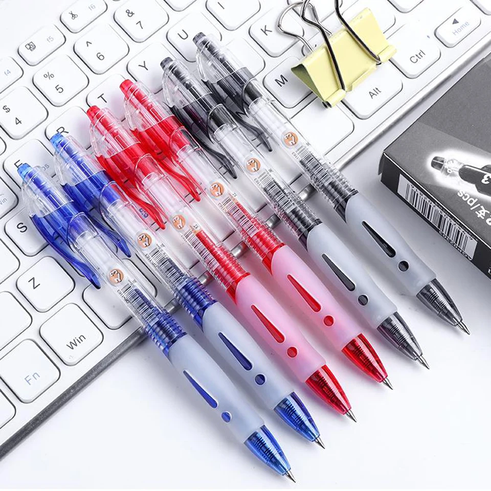 Ручка гелевая 0 5 мм с черными/красными/синими чернилами 6 шт./лот|Гелевые ручки| |