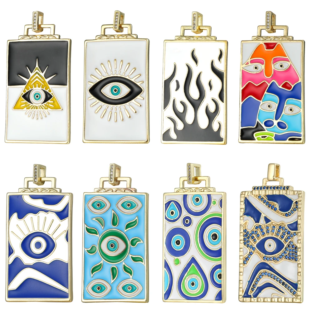 

Juya Handmade Creative Enamel Colorful Greek Evil Eye Painting Charms For DIY Christmas Gift Pendant Jewelry Making