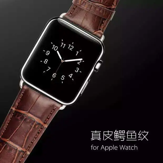Ремешок из натуральной крокодиловой кожи для Apple Watch band se Sport 38 мм 42 40 44 Series