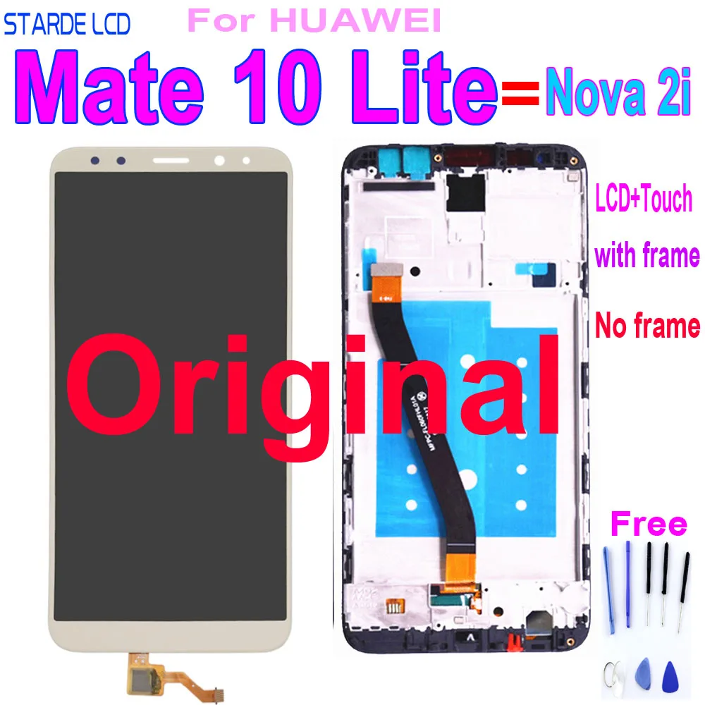 5 9 &quotОригинальный ЖК дисплей для HUAWEI Mate 10 Lite сенсорный экран с рамкой Mate10 Nova 2i RNE