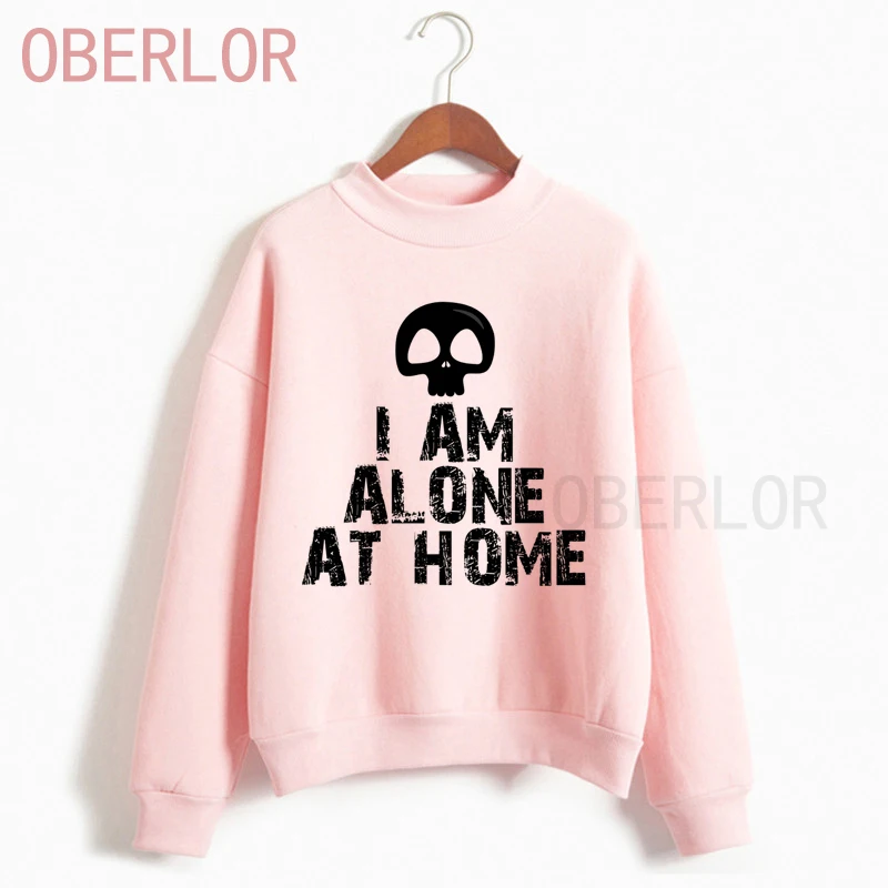

I Am Alone At Home Cool Graphic Streetwear 2020 Happy Halloween Day Sweatshirts Autumn Fashion Sweaters Hip Hop Tops Pullovers