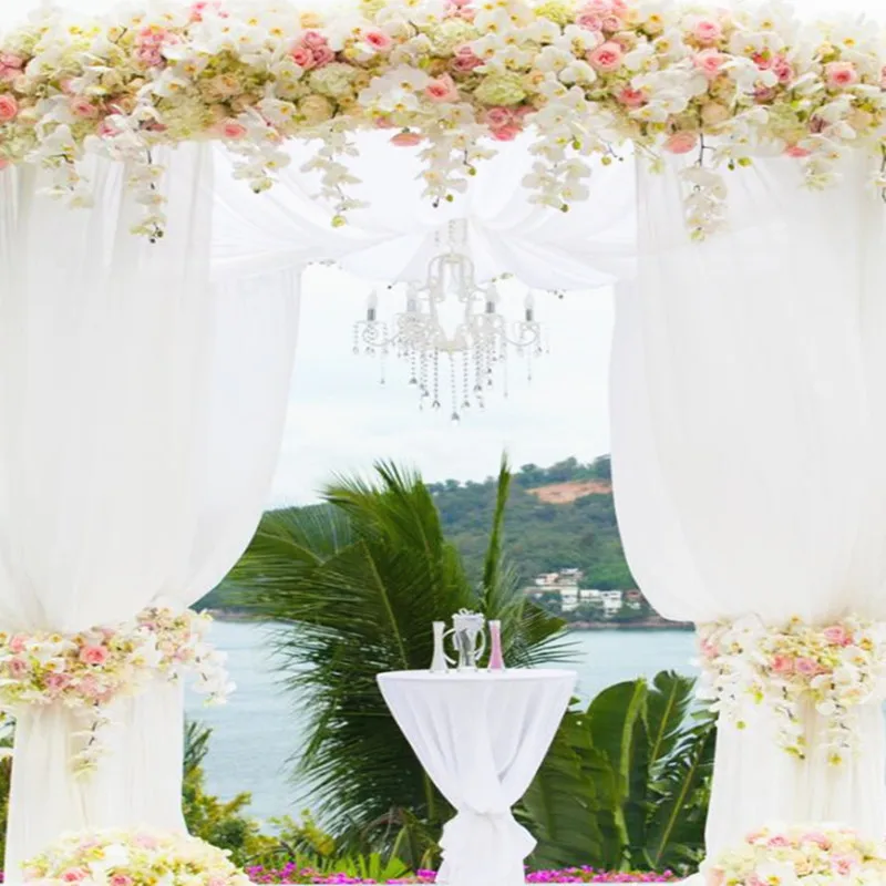 Хит продаж 5 м * 48 см тюль в рулонах для свадьбы с бантами прозрачная органза ткань