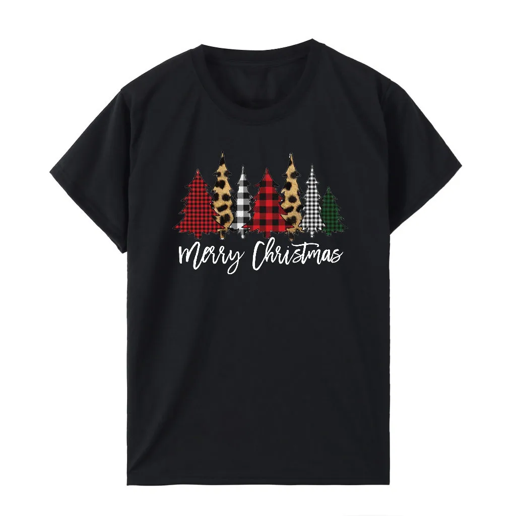 Большие размеры Рождественская футболка с цитатой коротким рукавом