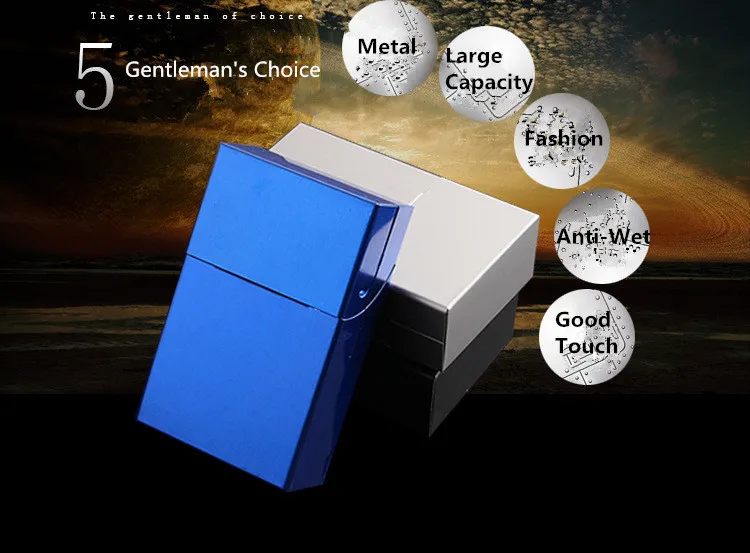 1 шт. алюминиевый чехол для сигарет сигарета держатель табака карманная коробка