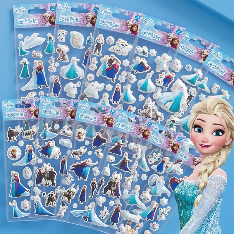 12 шт. различные объемные пышные наклейки диснеевские Замороженные Микки Минни