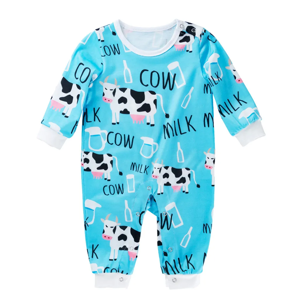 Детский комбинезон с круглым вырезом для маленьких мальчиков и девочек рисунком