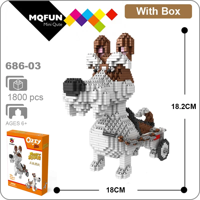 PZX милые Мультяшные мини блоки собака аниме строительные игрушки животные