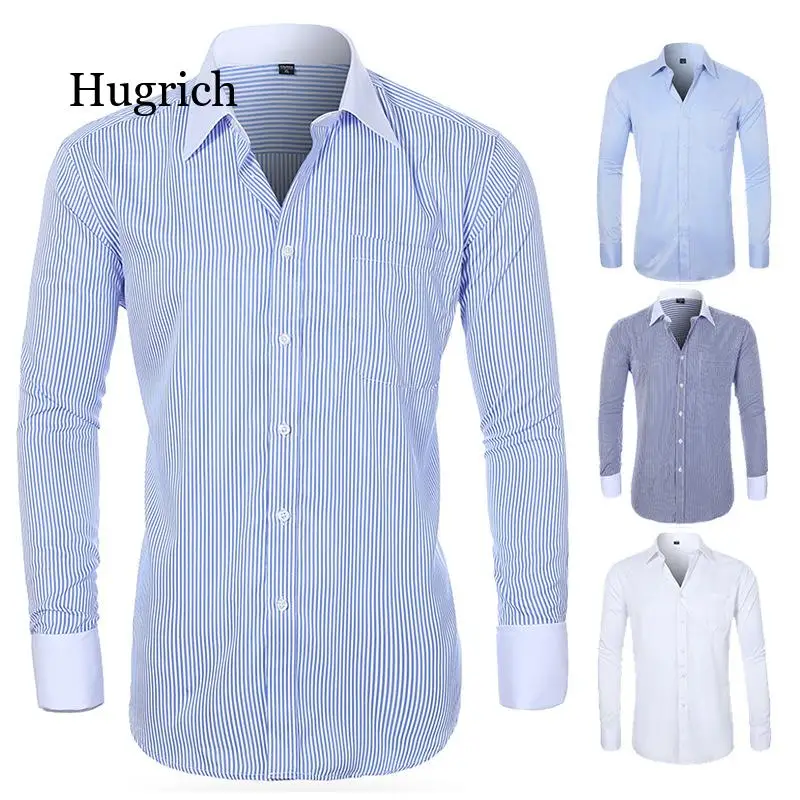 

Мужская рубашка с длинными рукавами, белая, розовая, синяя рубашка в клетку в полоску, на пуговицах, рабочая повседневная одежда, 2019