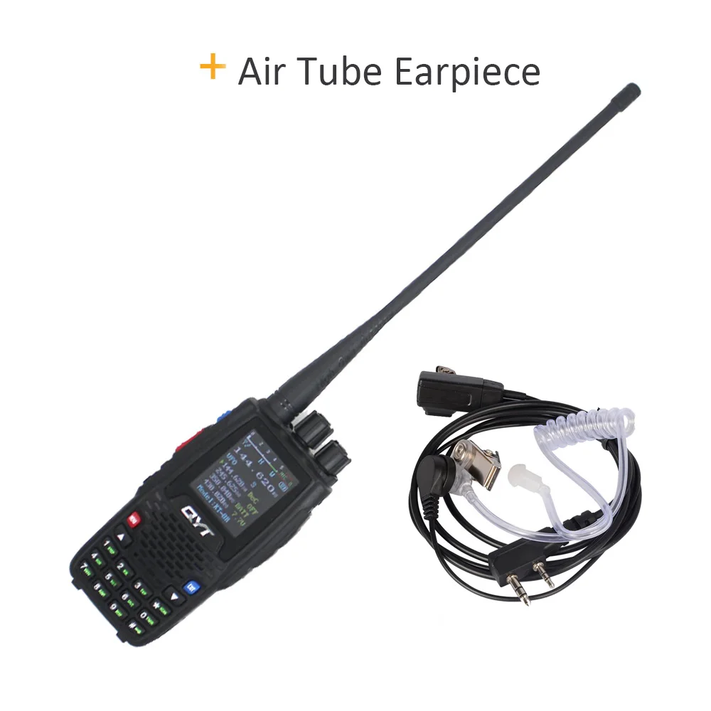 QYT KT-8R Quad Band UHF VHF 136-147Mhz 400-470mhz 220-270mh 350-390mhz Quad Band портативный двухсторонний радиоприемопередатчик KT8R - Цвет: Add Earpiece