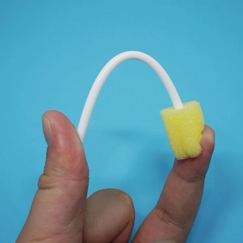 100pcs Munkcare Disposable Oral Care Swab Baby Cleaning Sponge Stick Yellow Plum Shape Brush | Красота и здоровье