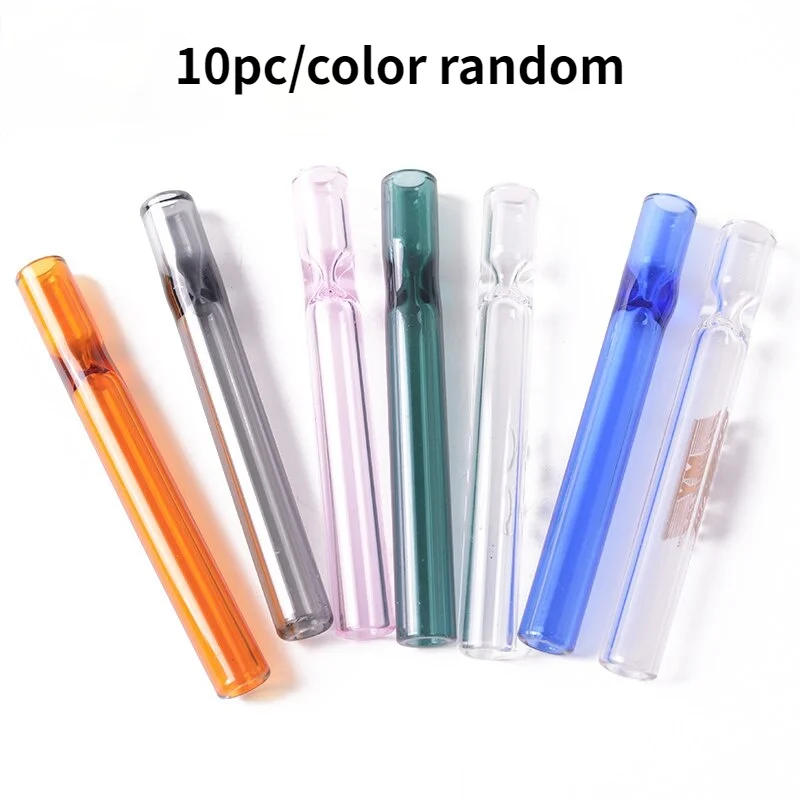 

10 Pcs Smoking Pipe Taster Oil Burner Silicone Resistant Glass Weed Pipe Hand Cigarette Holder Filter Hookah Bowl Accessories