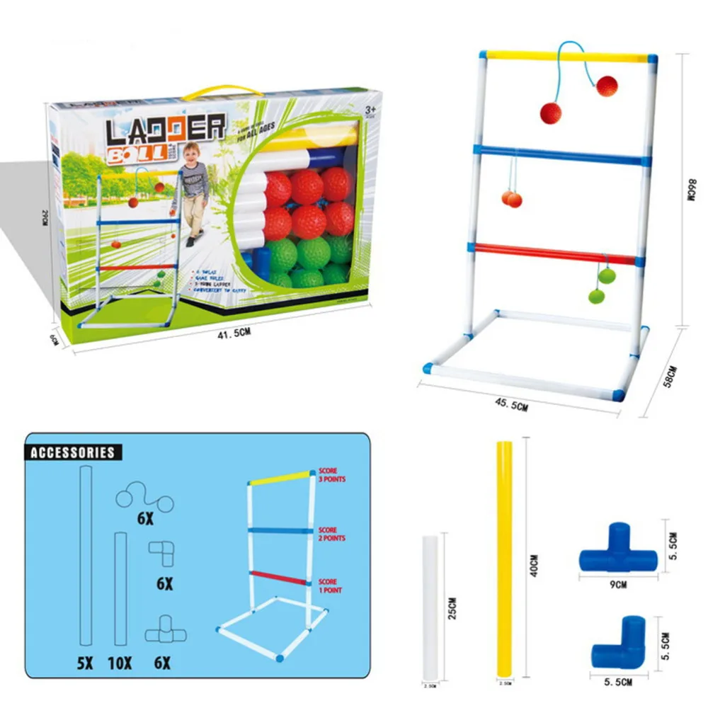 

1 Set Simple Ladder Toss Game Toss Game Playing Frame and Kit for Indoor Outdoor Kids Fun