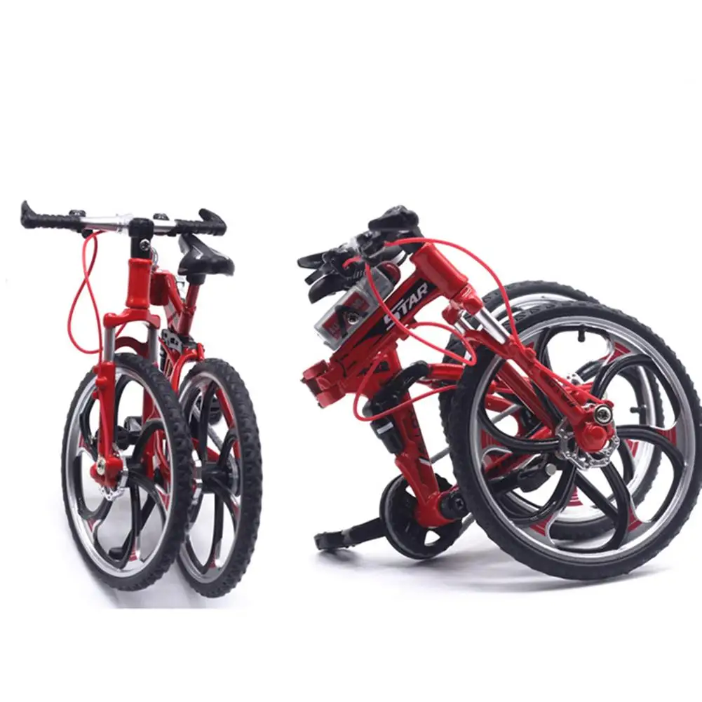 

Kids 1:10 Scale Bicycle Model Toy Simulation Foldable Alloy Mini MTB Racing Bike Model Bend Road Kids Toy Gift Dollhouse Decorat