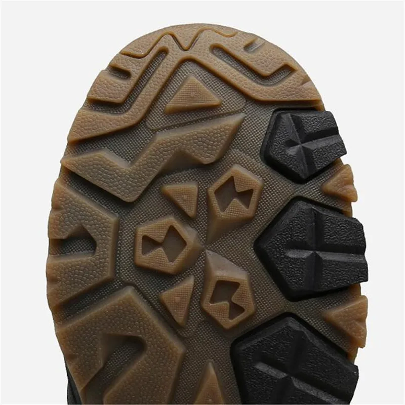 Мужские зимние меховые сапоги теплые кожаные ботильоны с плюшевой подкладкой