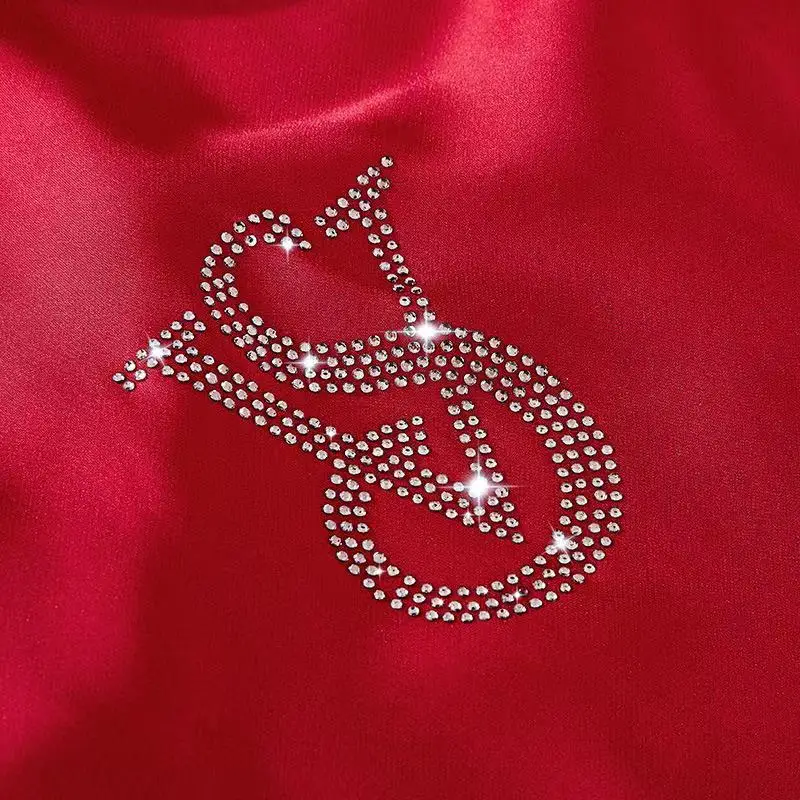 

Sleepwear Women Silk Homewear Letter Rhinestone Pajama Sets Spaghetti Strap Design Summer Satin Pijamas Short Two Piece Set