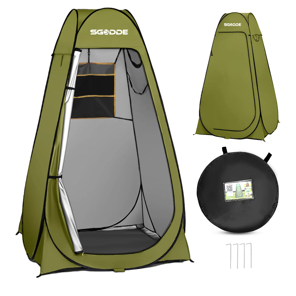 SGODDE Outdoor Camping Tent Portable Shower Bath Changing Fitting Room Rain Shelter Single Beach Privacy Toilet Tents | Спорт и