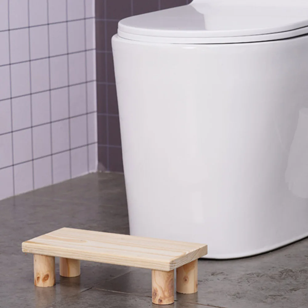 

1pc Child Toilet Stool Bathroom Stool Kids Household Footstool (Wood Color)