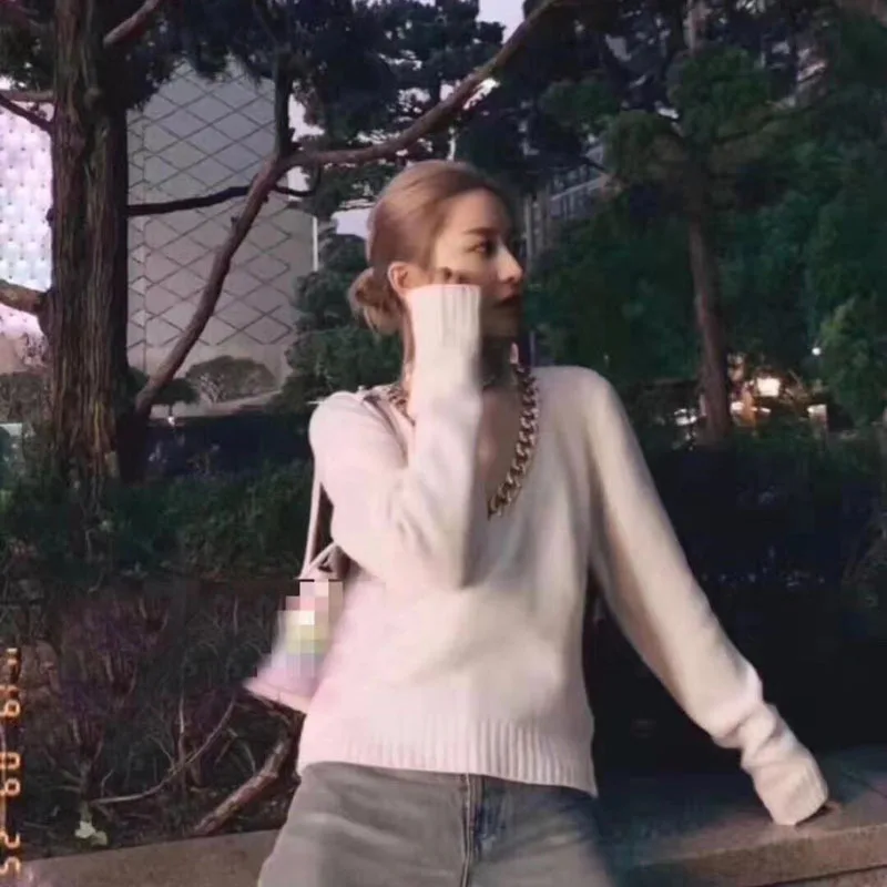 DEAT 2020 новая весенняя модная женская одежда круглый вырез вязаная цепочка полный