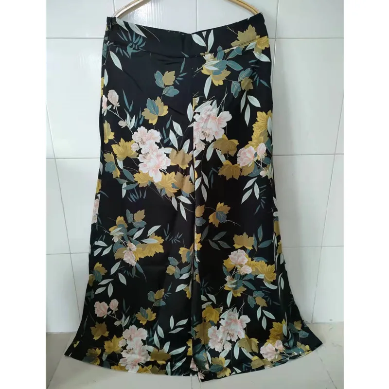 

Винтажные богемные брюки с широкими штанинами, брюки с высокой талией и широкими штанинами для отдыха на море, 2022