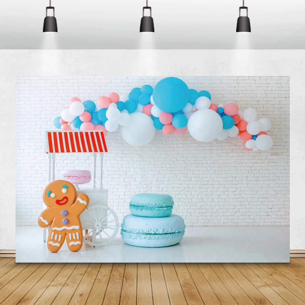 Laeacco на день рождения фон для фотосъемки с конфетная тележка леденец палочке