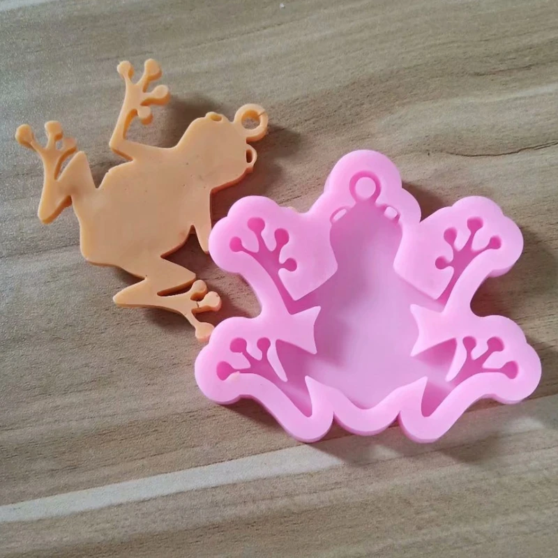 

DIY Epoxy Resin Mold Cartoon Frog Shape Keychain Pendant Casting Silicone Mould 87HC