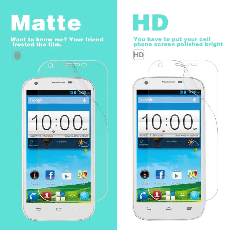 Прозрачная глянцевая пленка HD для ZTE Q Lux 4G Maxi Q301C Q302C Q501U Q503U Q505T Q507T Q509T Q5T Q701C Q705U, Матовая Антибликовая пленка