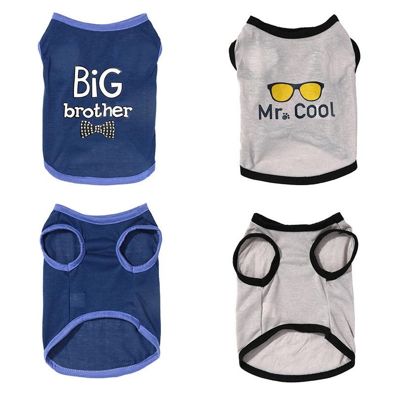 Жилет с принтом большого брата для собак Модный летний костюм щенка мультяшная