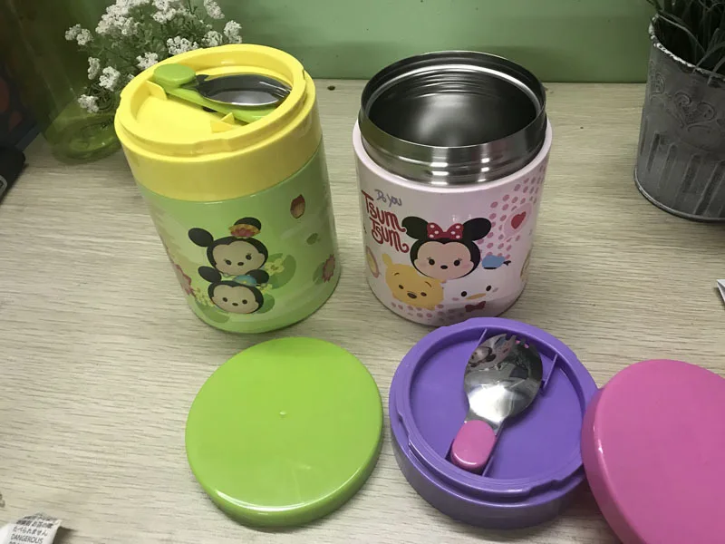 

Disney Thermos Cup Baby Cutlery Children Smoldering Pot Thermos Bucket Thermos Lunch Box/porridge Pot