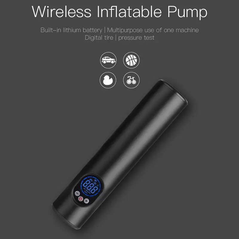 

Vehemo 12V Air Pump Portable Compressor Stop When Full LED Light for Automotive Tire Inflator Smart Tyre