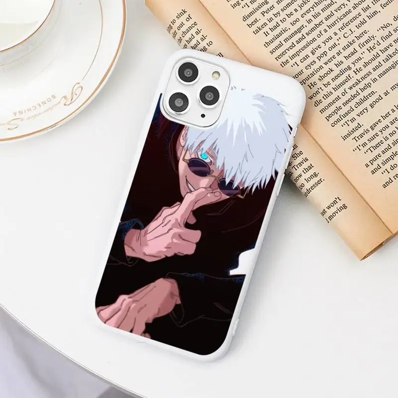 

Anime Jujutsu Kaisen Phone Case Candy Color White for iPhone 11 pro XS MAX 8 7 6 6S Plus X 5S SE 2020 XR