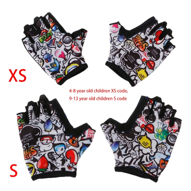 

Kids Cycling Gloves Half Finger Breathable Skate Riding Anti Slip Outdoor Sports